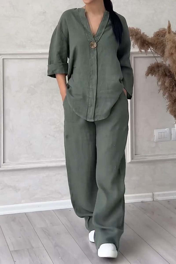 SILVIA| Descubre nuestro conjunto casual de lino y algodón,