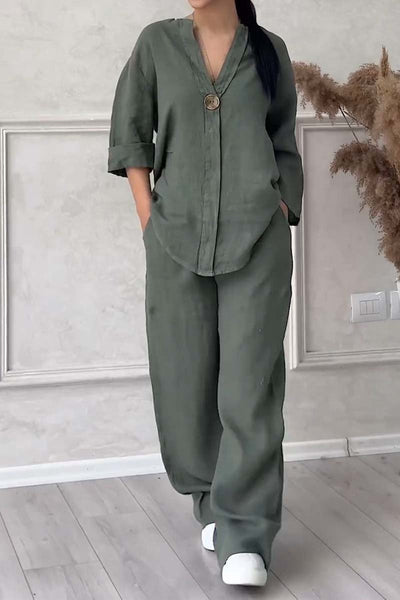 SILVIA| Descubre nuestro conjunto casual de lino y algodón,