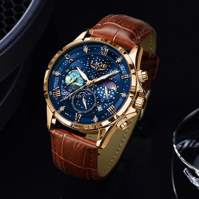 Lucas™ -Reloj elegante para hombre con fase lunar duradera