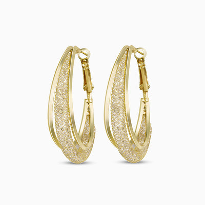 Pendientes aros trenzados de lujo – pendientes elegantes para mujer