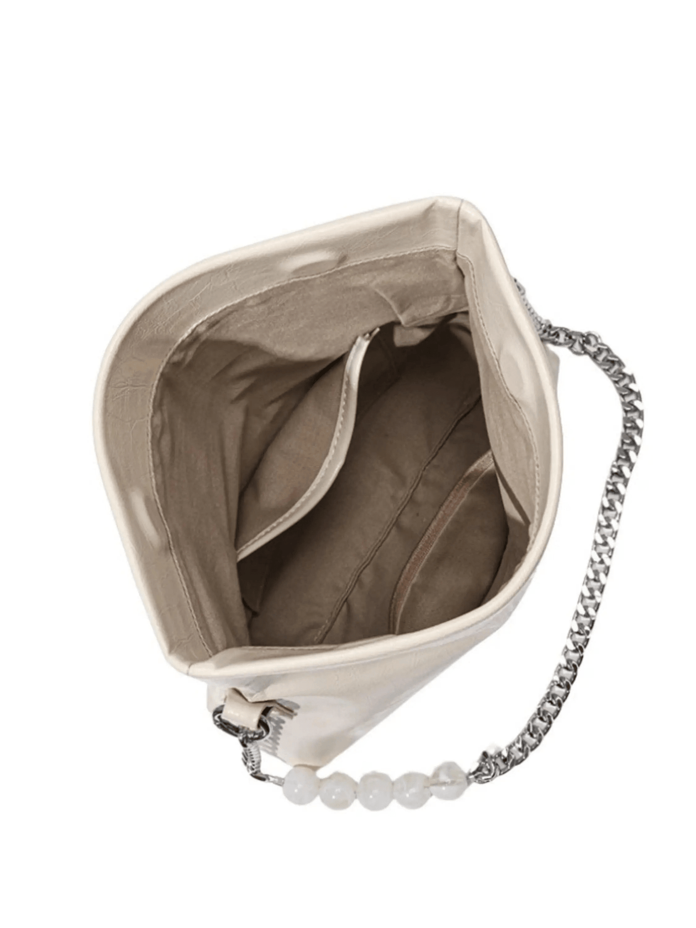 Bolso de Cadena Elegante con Detalles de Perlas – Bolso de Hombro Minimalista