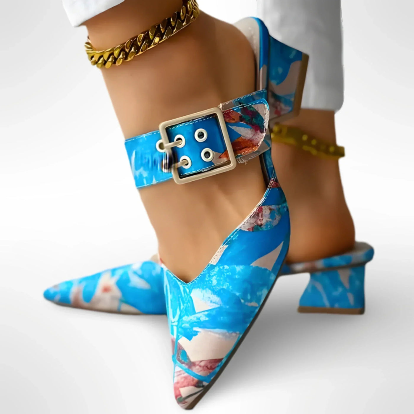 VERO| Sandalias de tacón con diseño colorido para mujer .