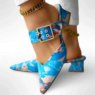 VERO| Sandalias de tacón con diseño colorido para mujer .