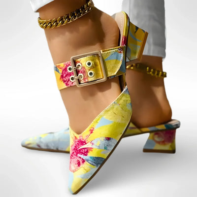 VERO| Sandalias de tacón con diseño colorido para mujer .