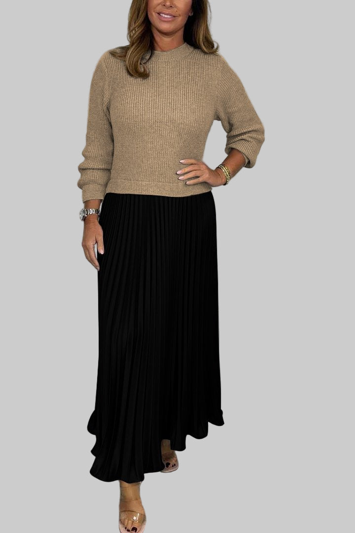 MARÍA | Enterizo de jersey y falda plisada