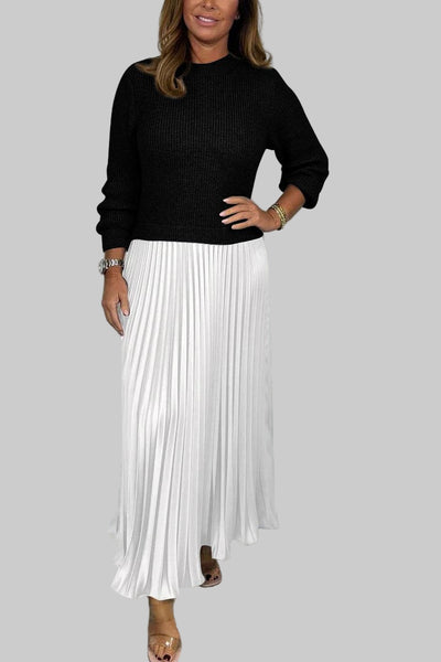 MARÍA | Enterizo de jersey y falda plisada