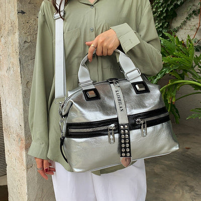 Bolso de cuero con forro de poliester