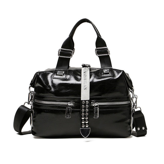 Bolso de cuero con forro de poliester