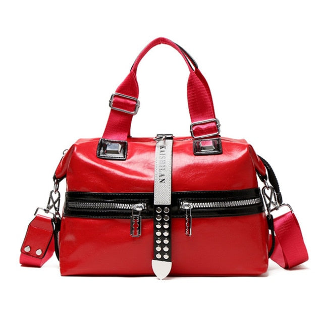 Bolso de cuero con forro de poliester