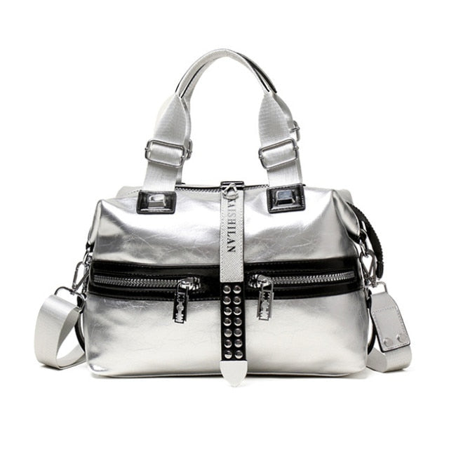 Bolso de cuero con forro de poliester
