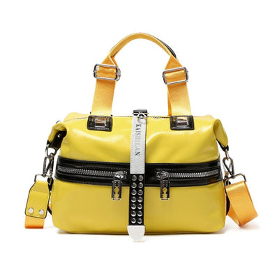Bolso de cuero con forro de poliester