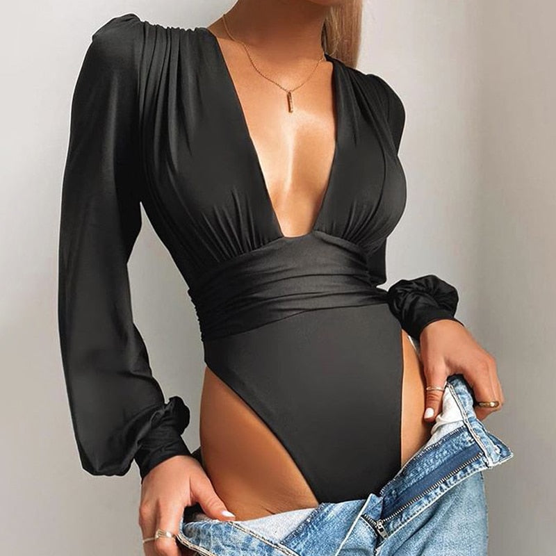 EVA| Body blusa ajustada con manga larga.