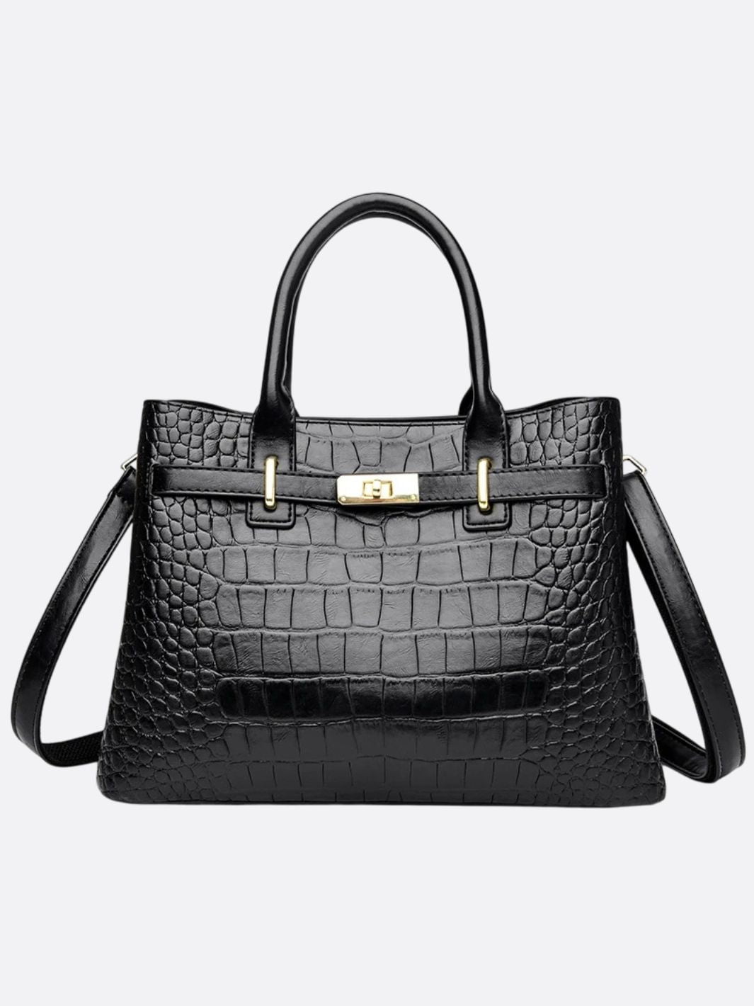 Bolso de Lujo en Piel Roja con Grabado de Cocodrilo