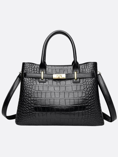 Bolso de Lujo en Piel Roja con Grabado de Cocodrilo