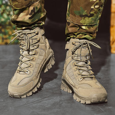 Botas tácticas para hombre – Soporte de caña alta, puntera reforzada , agarre resisten