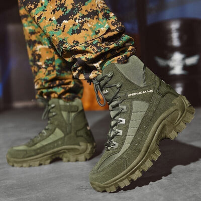 Botas tácticas para hombre – Soporte de caña alta, puntera reforzada , agarre resisten