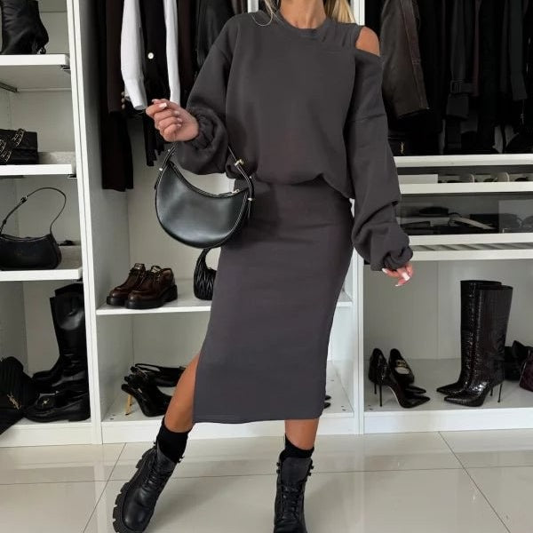 Sandra | Conjunto de dos piezas de vestido con mangas y top