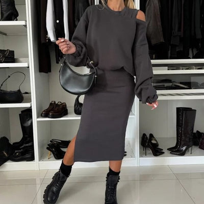 Sandra | Conjunto de dos piezas de vestido con mangas y top