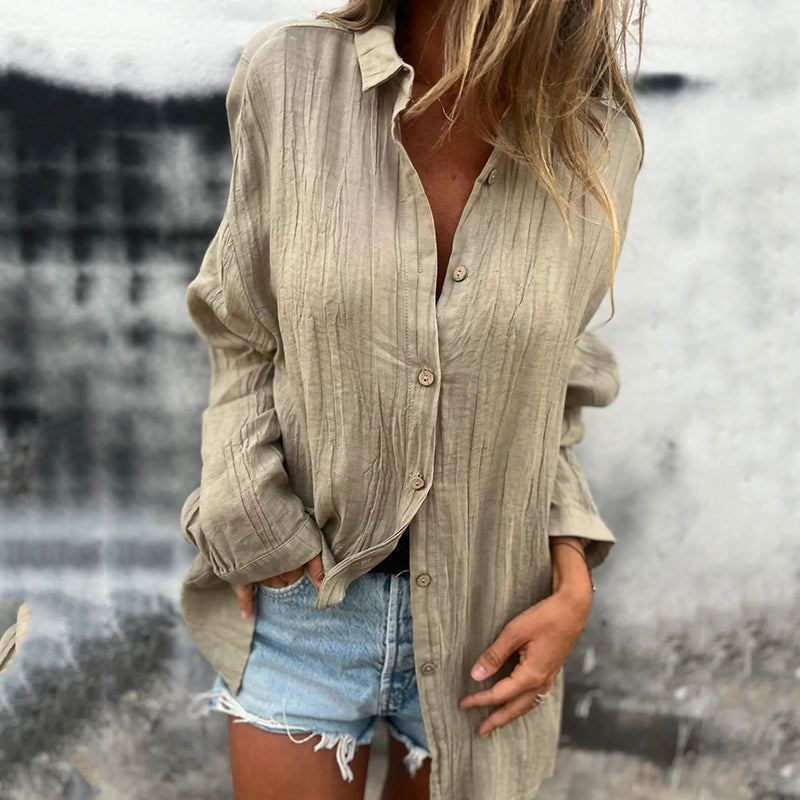 YOLANDA™ | Camisa larga-vestido, encanto natural.