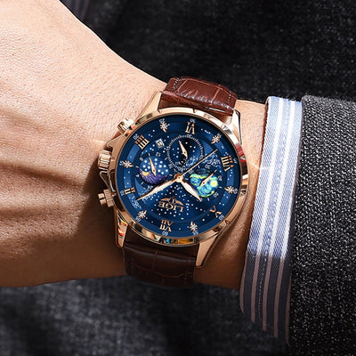 Lucas™ -Reloj elegante para hombre con fase lunar duradera
