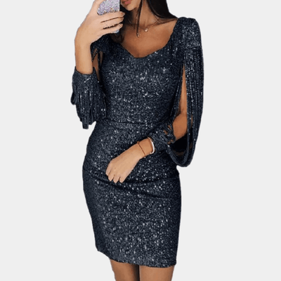 Valentina | Vestido glamuroso, con mangas abiertas.