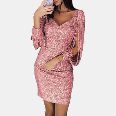 Valentina | Vestido glamuroso, con mangas abiertas.