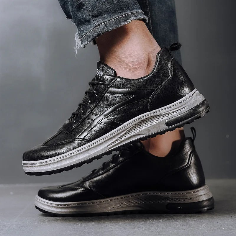 Zapatos casuales de cuero con suela blanda para hombre
