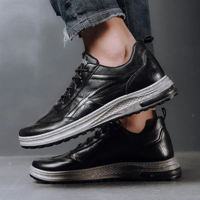 Zapatos casuales de cuero con suela blanda para hombre