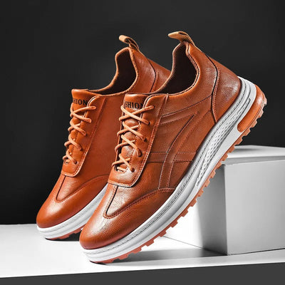 Zapatos casuales de cuero con suela blanda para hombre