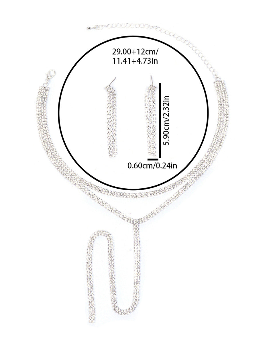 Conjunto de dos piezas de collar con gotas de agua y accesorios de noche