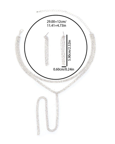 Conjunto de dos piezas de collar con gotas de agua y accesorios de noche