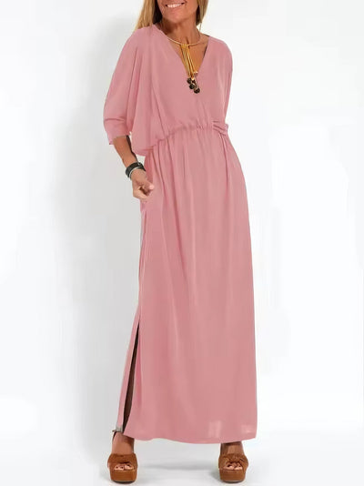 Valeria | Vestido Largo Vintage De Noche Con Cuello En V