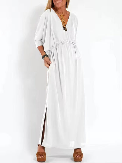 Valeria | Vestido Largo Vintage De Noche Con Cuello En V